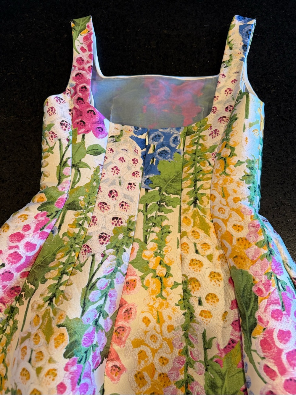 Oscar de la Renta Foxgloves Jacquard A-Line Cocktail Dress ALTERED - Picture 14 of 16